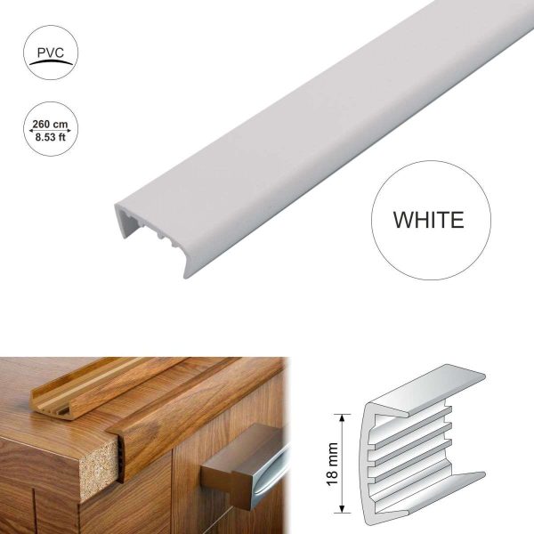 PVC U Section Melamine Furniture Plastic Edge Trim 18mm 2.6m long - Image 12