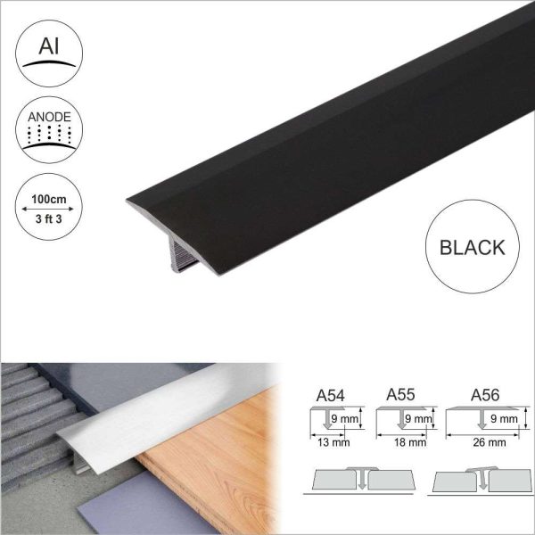 A54 13mm Anodised Aluminium Threshold Trim T Bar Transition Strip For Tiles - Image 3