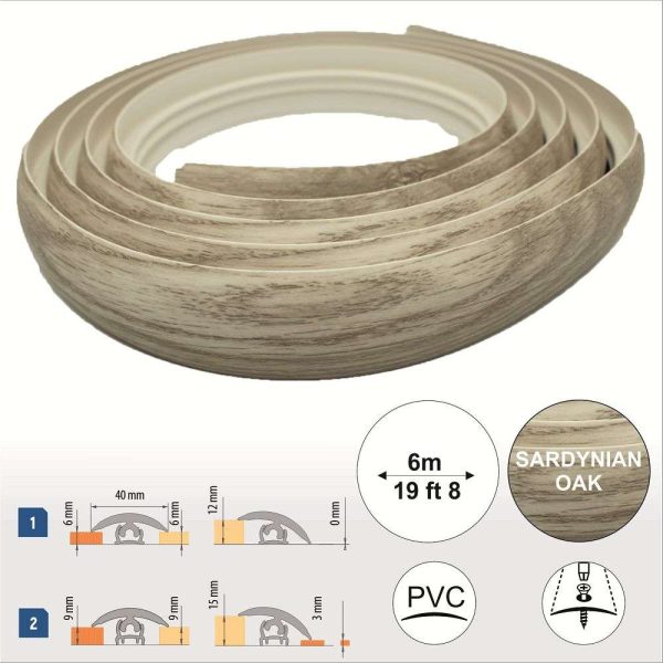 Flex Line 40mm Pvc Flexible Flooring Transition Profile Door Threshold - Image 34