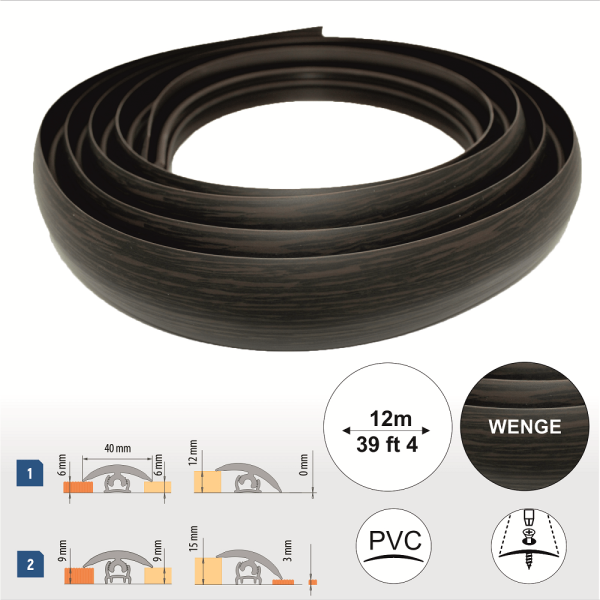 Flex Line 40mm Pvc Flexible Flooring Transition Profile Door Threshold - Image 35