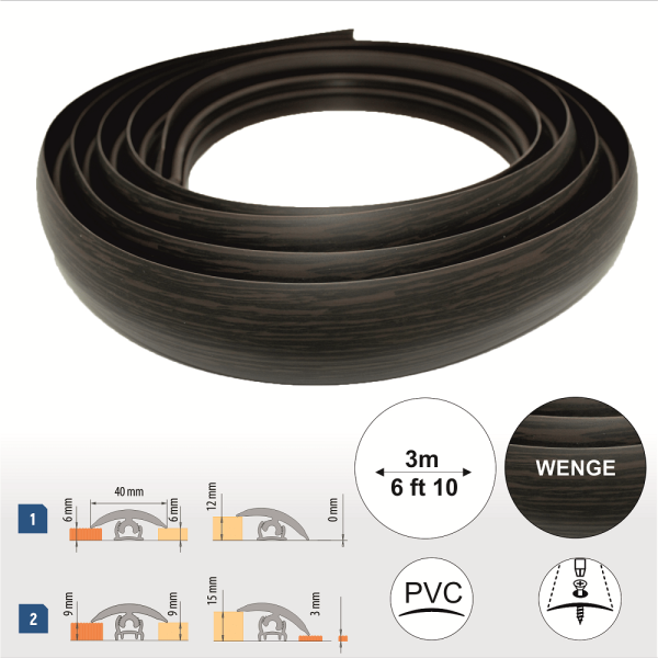 Flex Line 40mm Pvc Flexible Flooring Transition Profile Door Threshold - Image 37