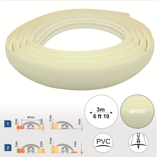 Flex Line 40mm Pvc Flexible Flooring Transition Profile Door Threshold - Image 42