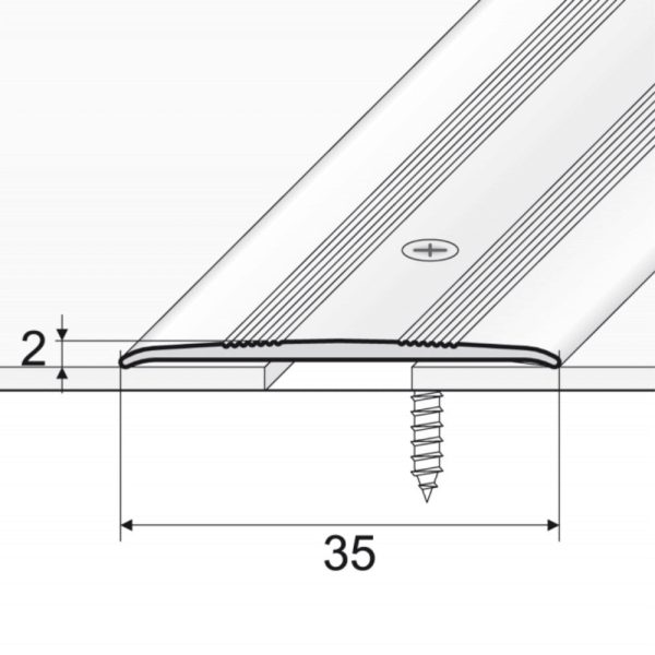 A08 35mm Anodised Aluminium Flat Door Threshold Profile - Image 2