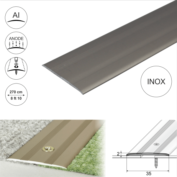 A08 35mm Anodised Aluminium Flat Door Threshold Profile - Image 11