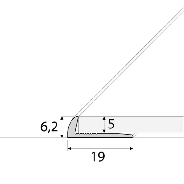 C10 Anodised Aluminium LVT Edging Profile Threshold For 5mm Flooring - Image 3
