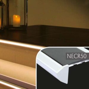 NECR50 End Caps For NALR50 - Vision Light Down - 76.5x26mm Non Slip Stair Nosing - 2 Pack