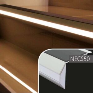 NECS50 End Caps For NSLR50 - Vision Light Out - 77.5 x 48.5mm Non Slip Stair Nosing - 2Pk